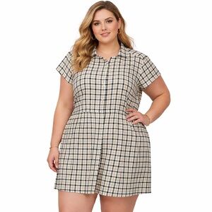 Pendleton Plaid Mini Dress 16 Short Sleeve Button Front Classic Vacation Preppy